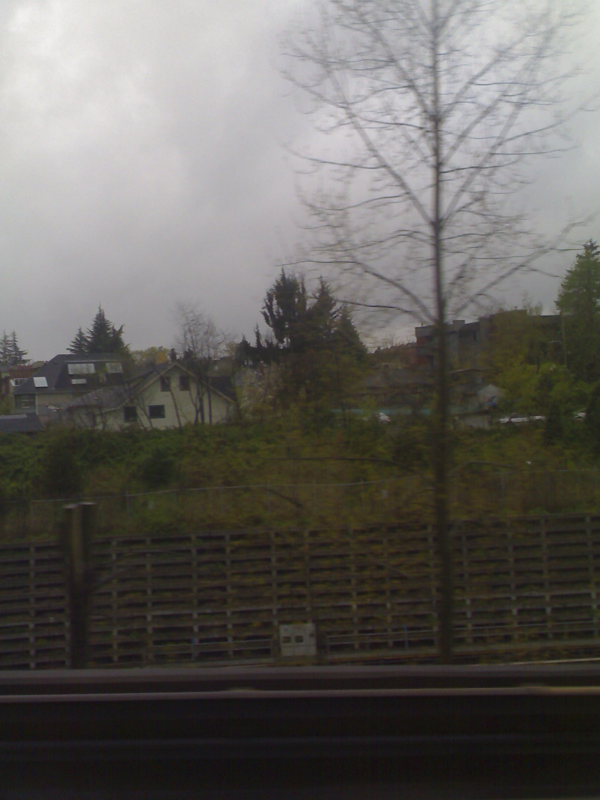 the view from inside of a moving train