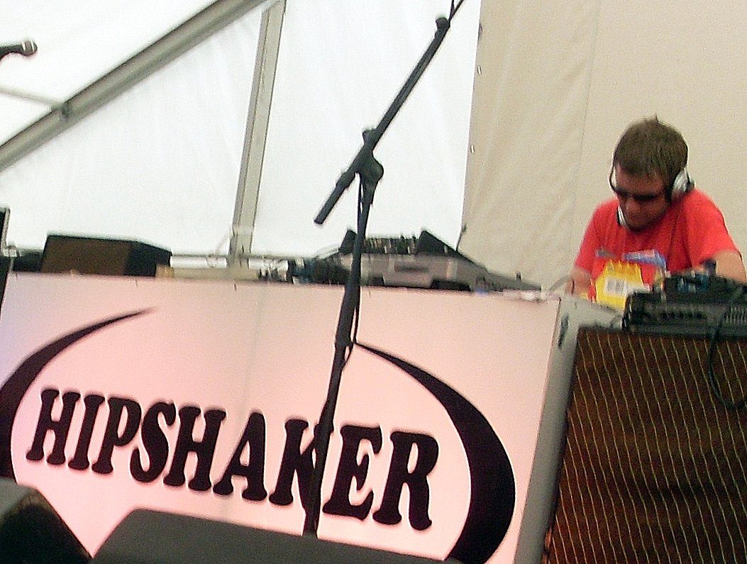 there is an electronic dj at a music festival