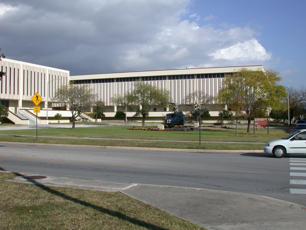 a building that is next to a large road