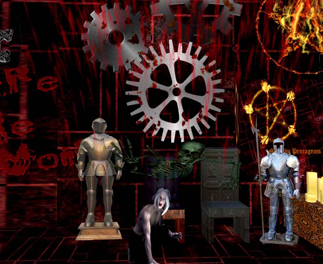 a 3d animated scene with two men in mechanical attire