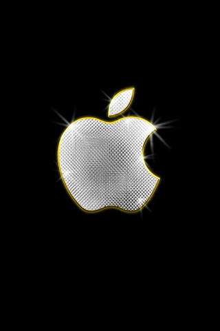 an apple logo with bright lighting on the front