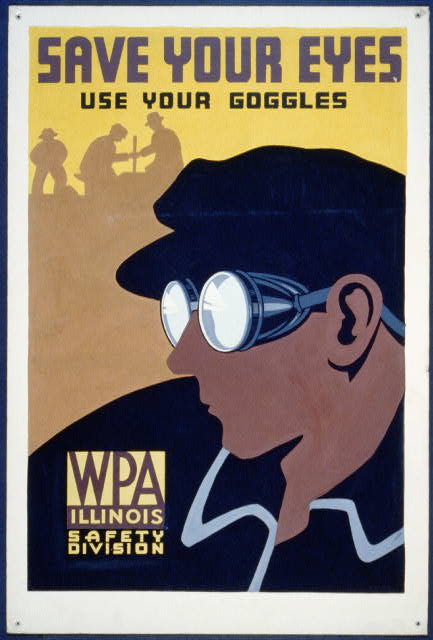 an advert for the wpa's world war ii binoculars program