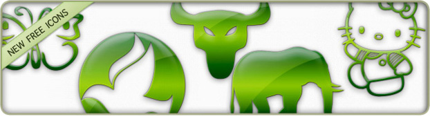 the abstract green background includes the various symbols