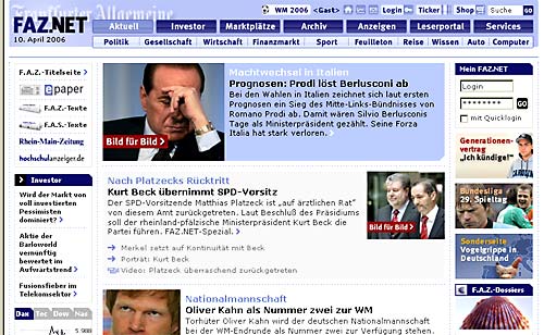 a computer screen s showing the fake website page for the german government