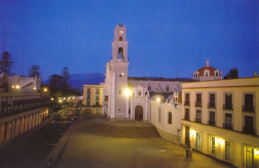 there is a church at night in the old city