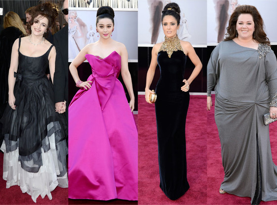 this is an image of three oscars style dresses