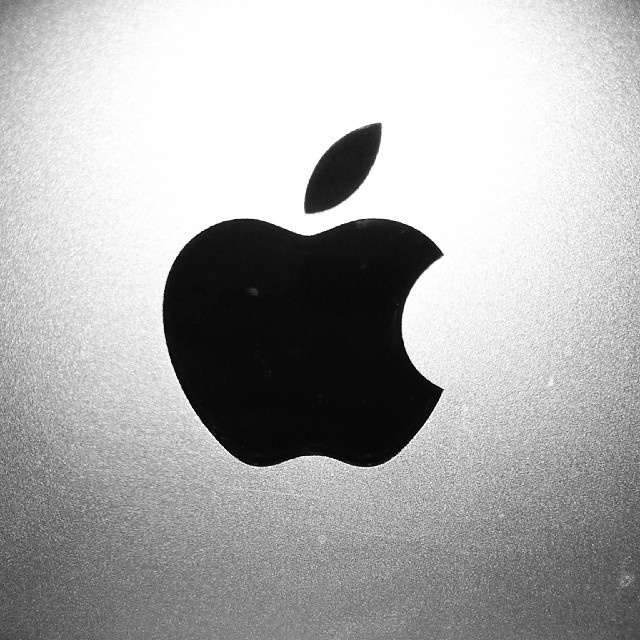 an apple logo with the apple logo below