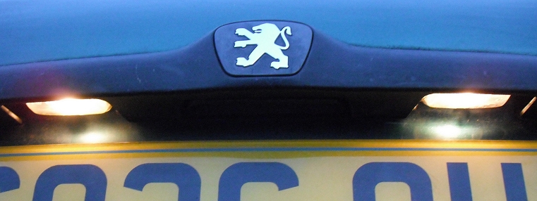 the number plate is illuminated by lights on the front