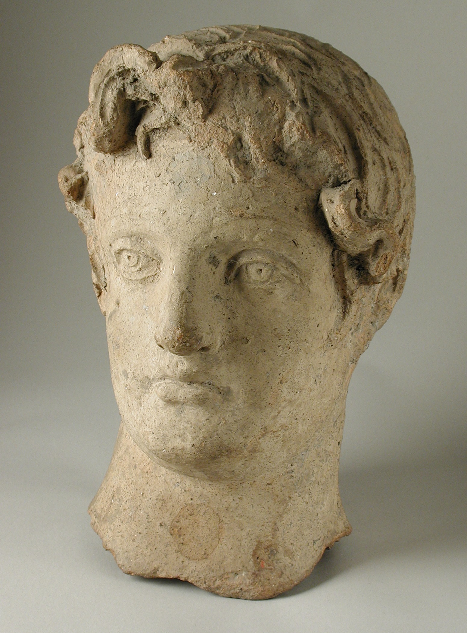 a marble bust of a 's head