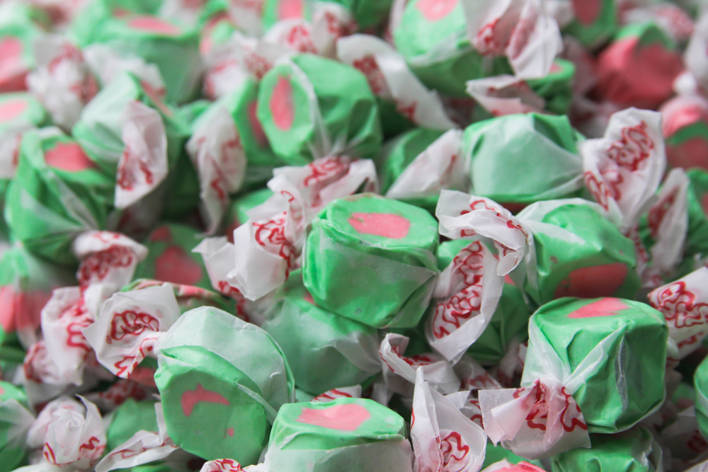 a closeup image of candy with different colors on it