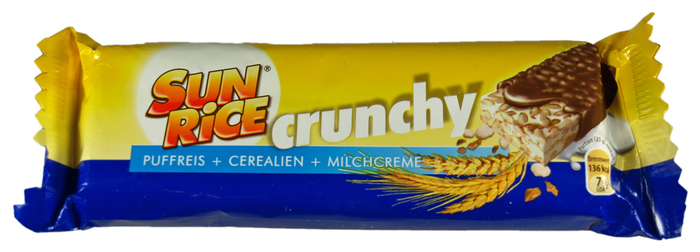 a yellow and blue candy bar with white sugar