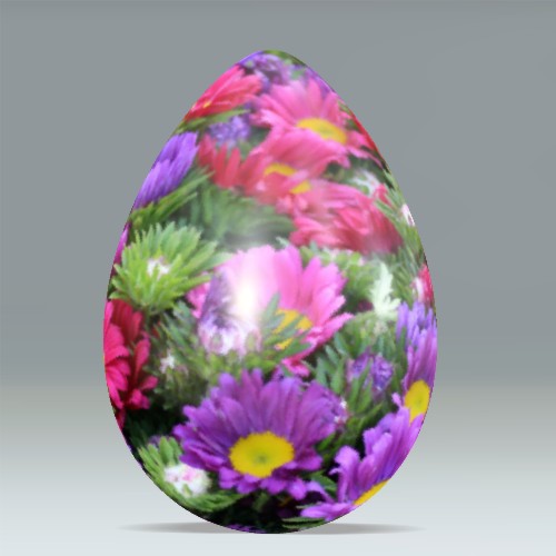 a large egg has colorful flowers on it