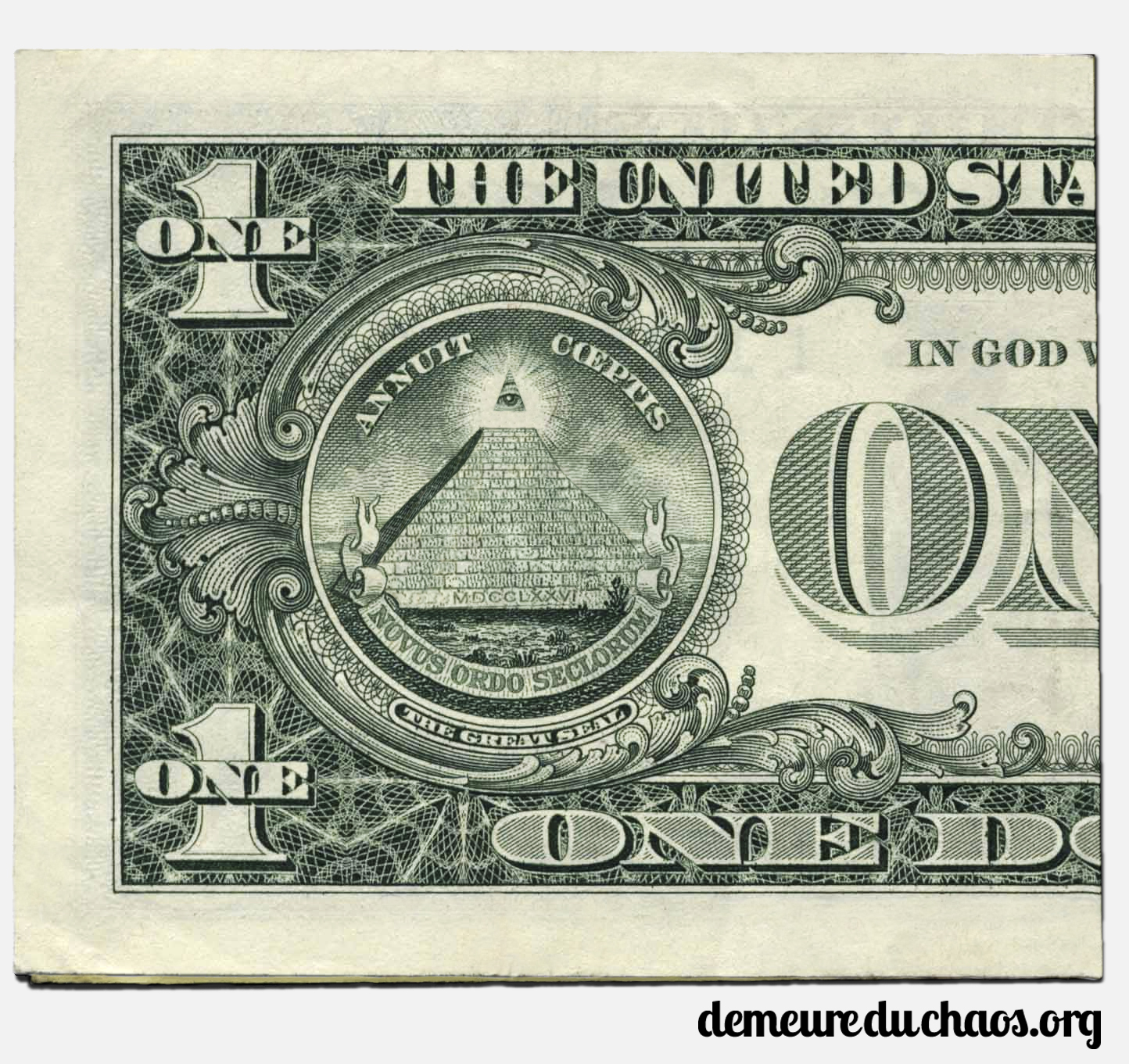 a black and white picture of a five dollar bill