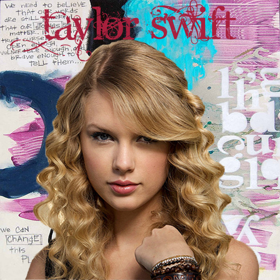 taylor swift is pographed in front of a colorful background