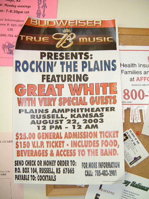a bulletin board and flyer for a rockin'the plains event