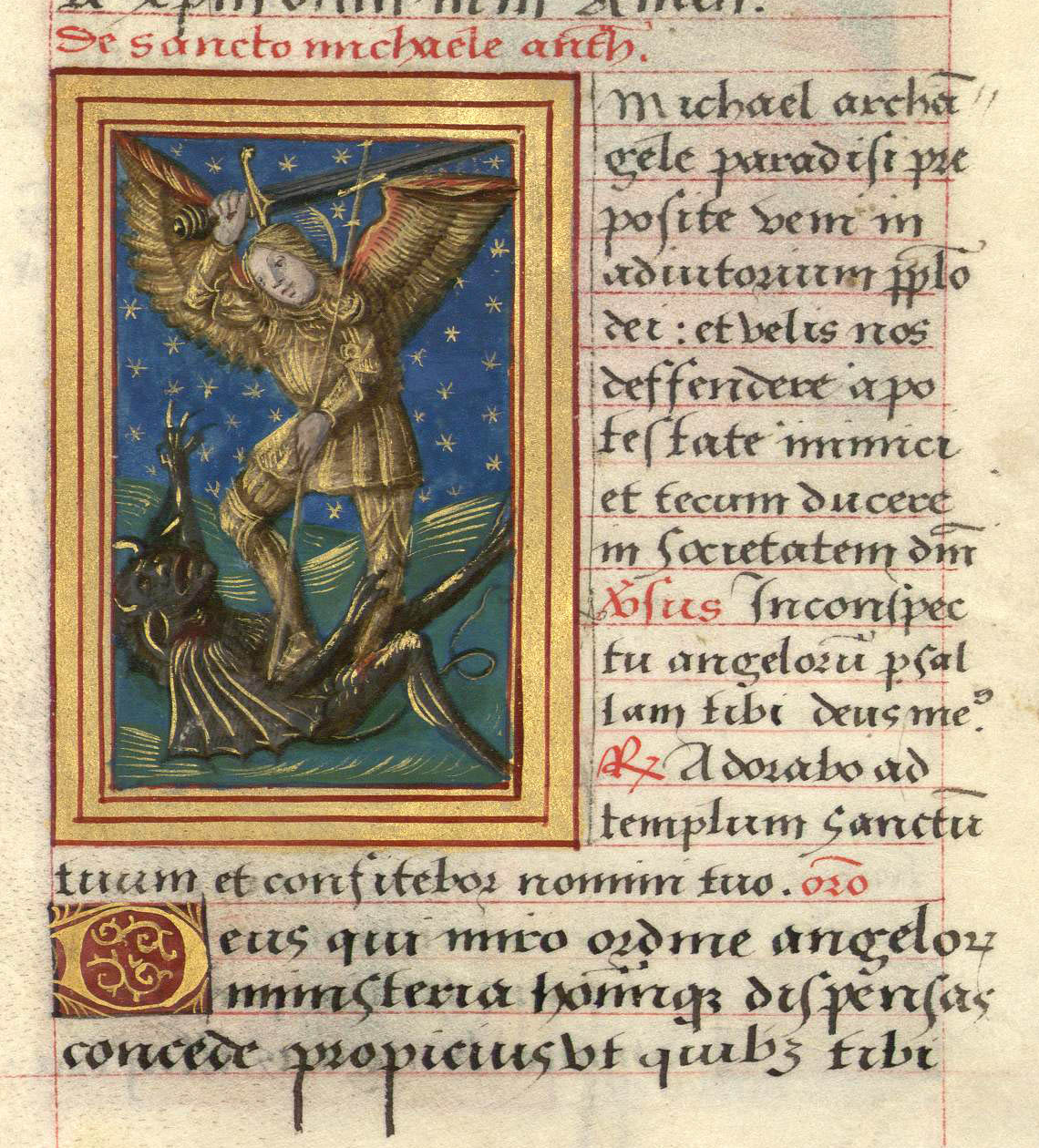 an illuminated mcript with a winged image