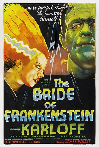 an old movie poster for the bride of frankenstein