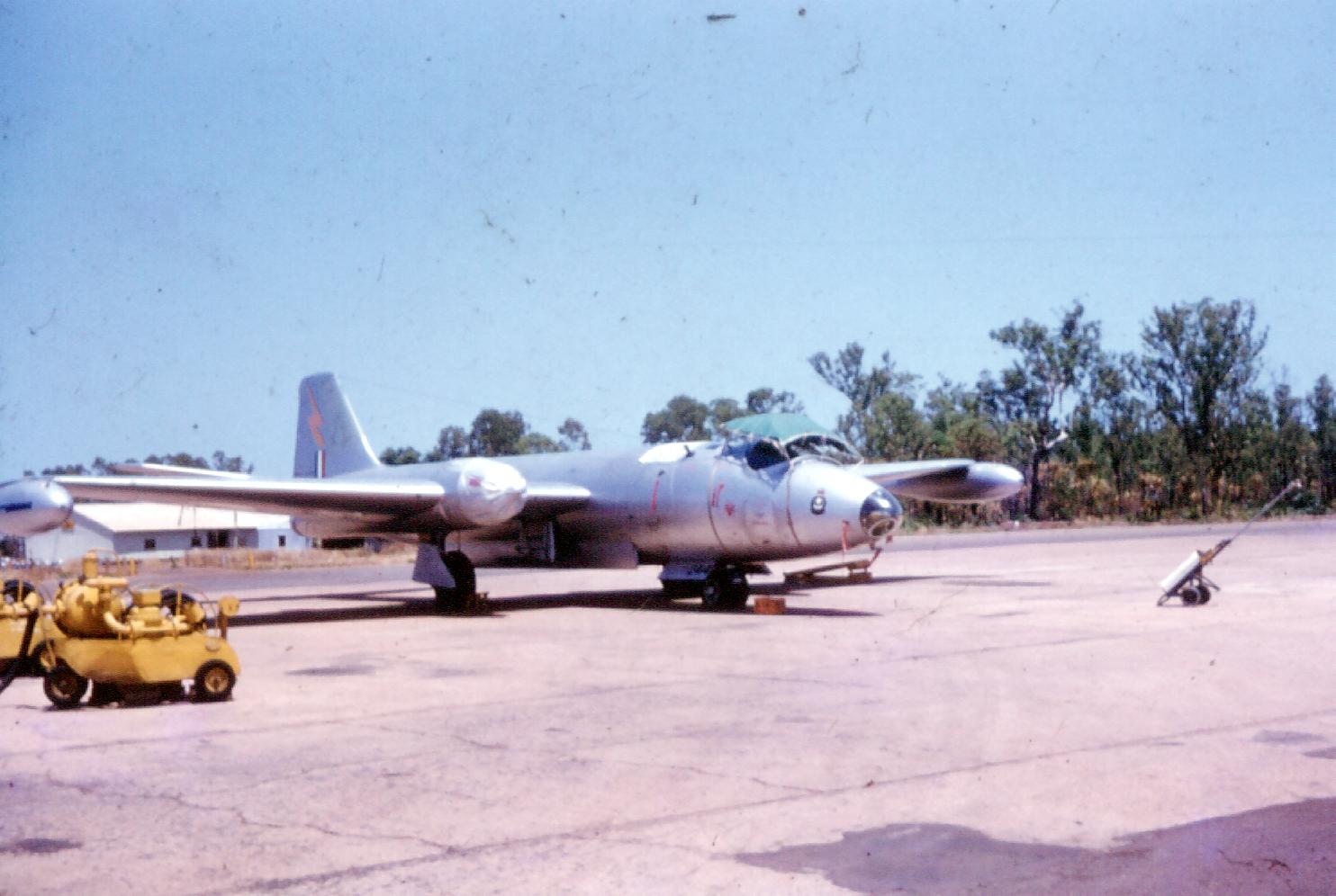 an older po of an air force jet plane