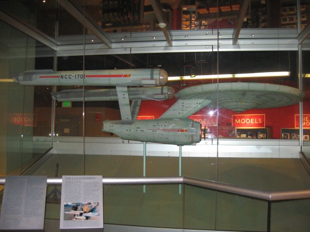 an airplane is being displayed in a museum