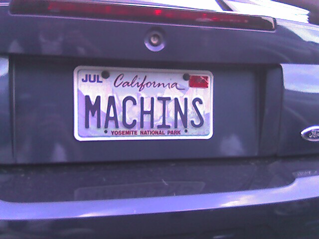 a car with the license plate for the california macquints
