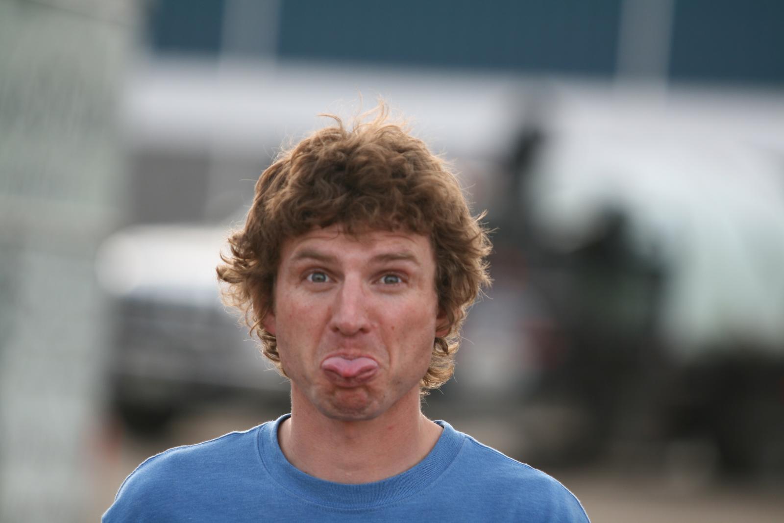 a guy making a funny face and making a face