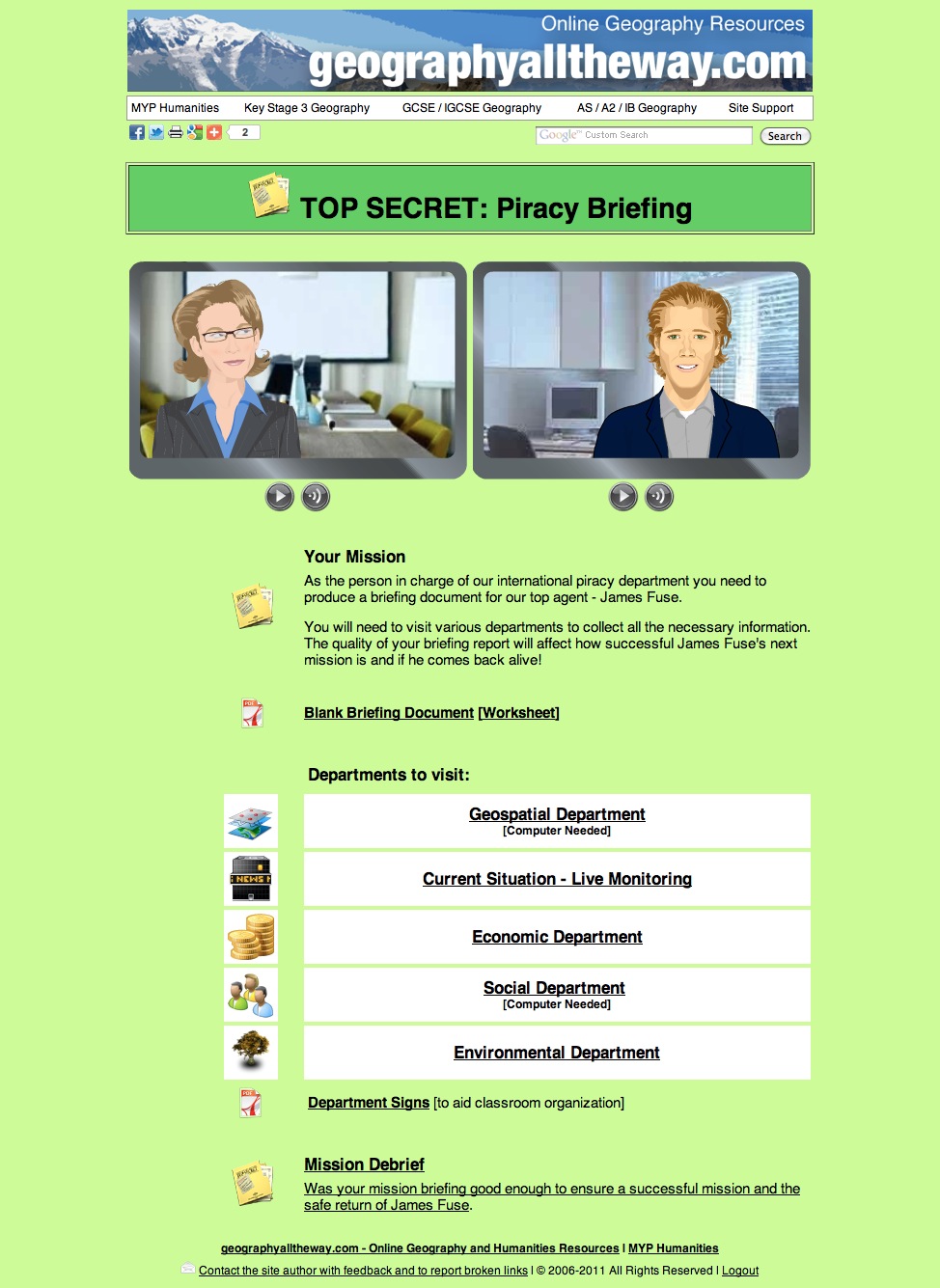 the website page with two men talking on their cell phones