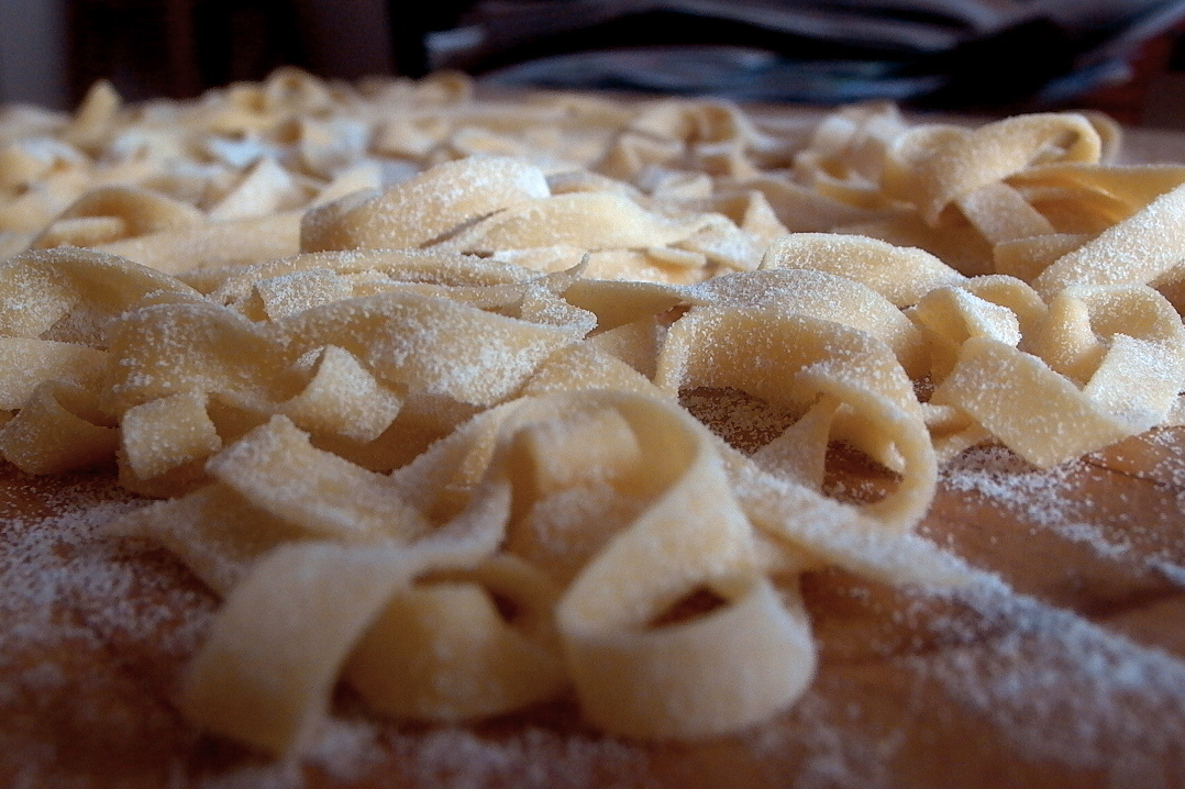 pasta made of uncooked noodles and powdered sugar