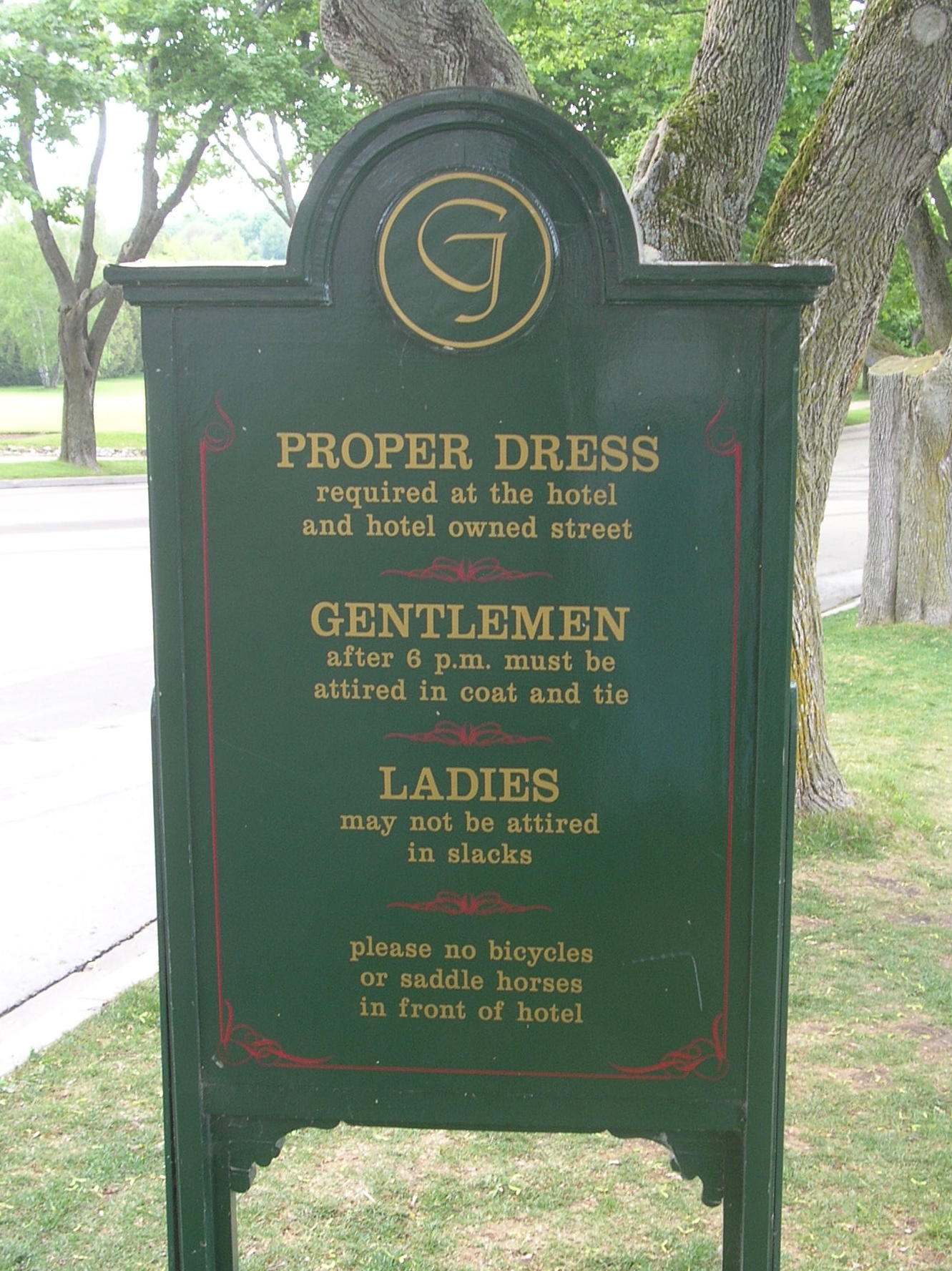 this sign is dedicated to proper dress and men's health, which was also given a coat of arms
