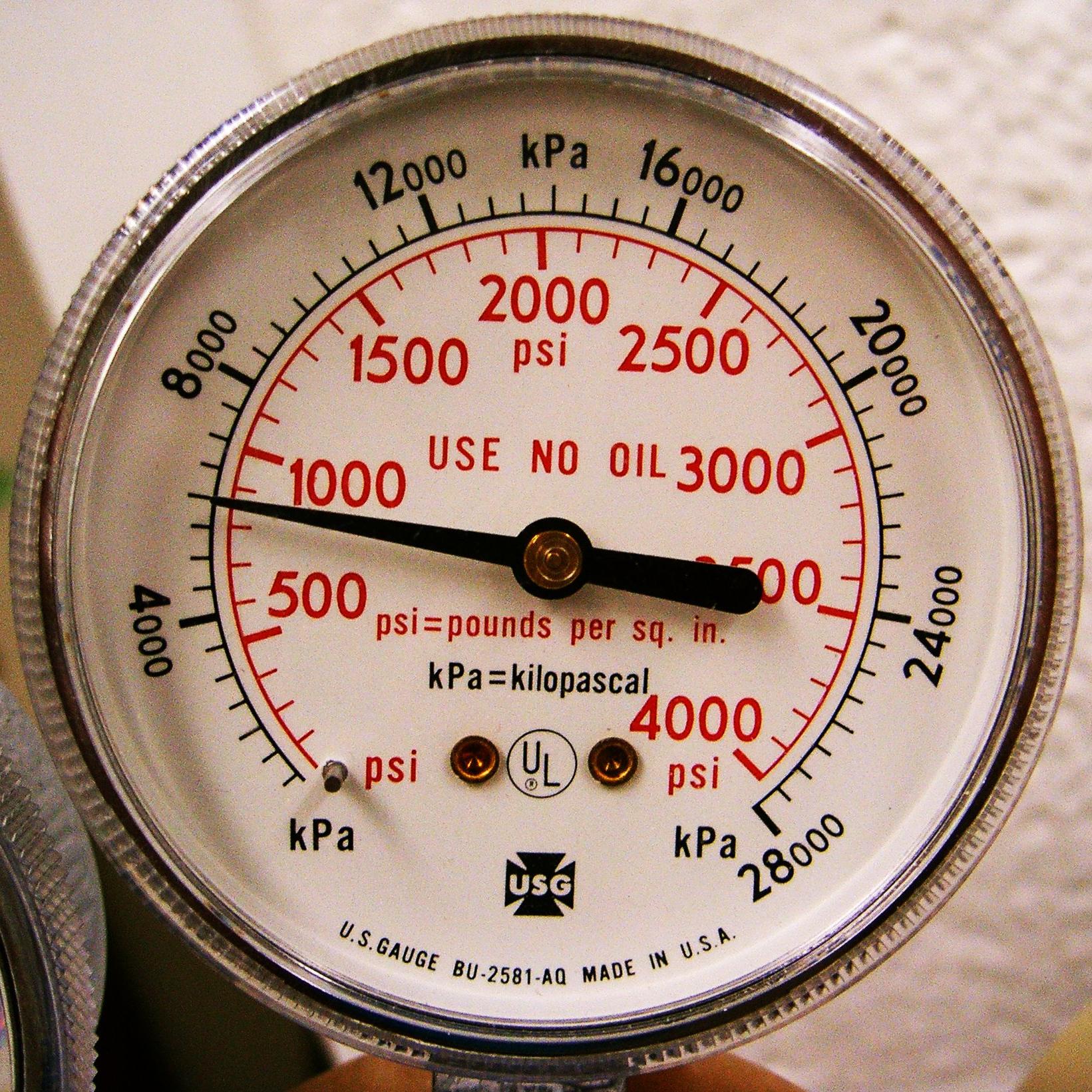 a gauge that is sitting in someones hand