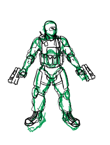 this is the outline for a green army armor