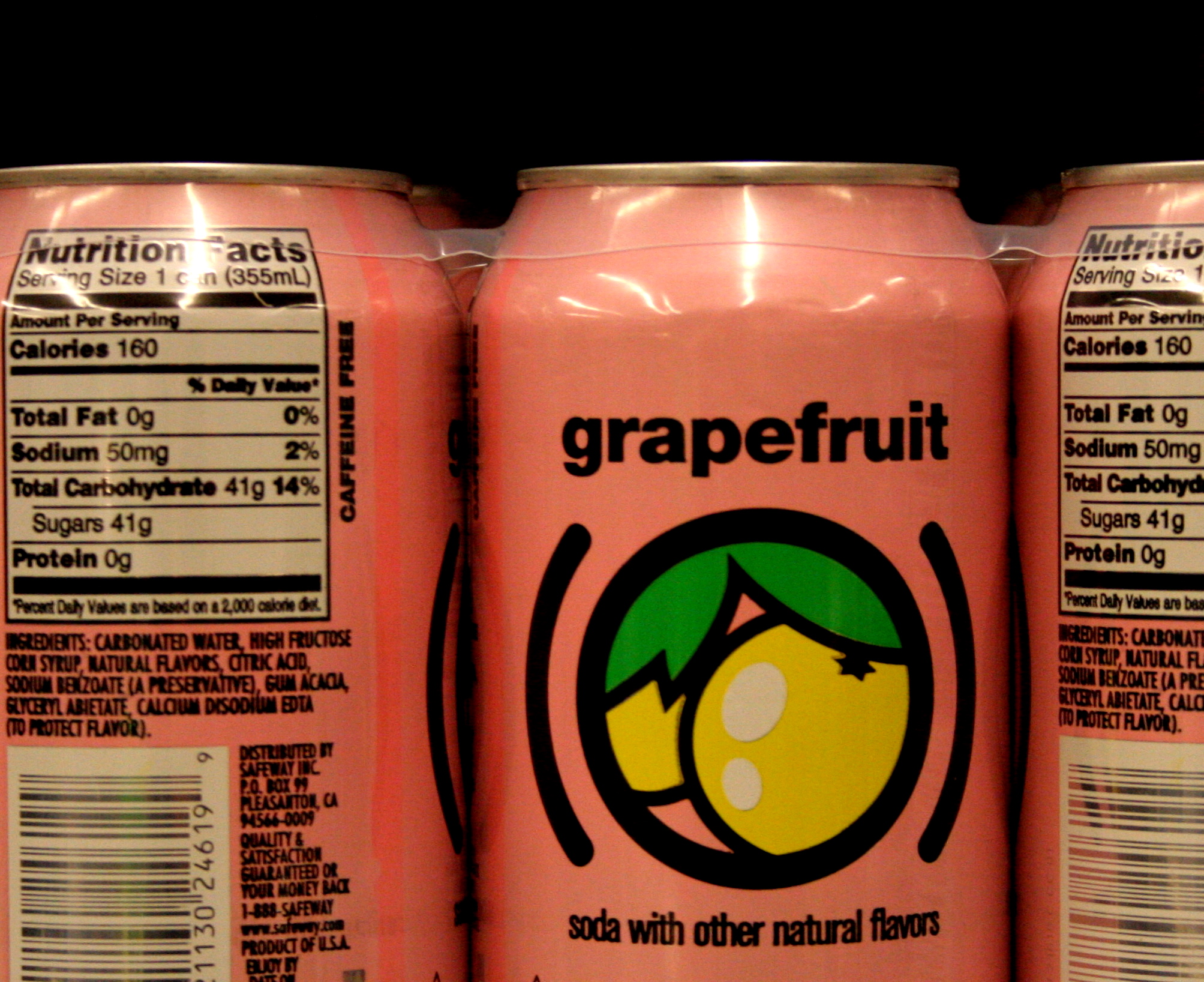 three bottles of gfruit with label on the top