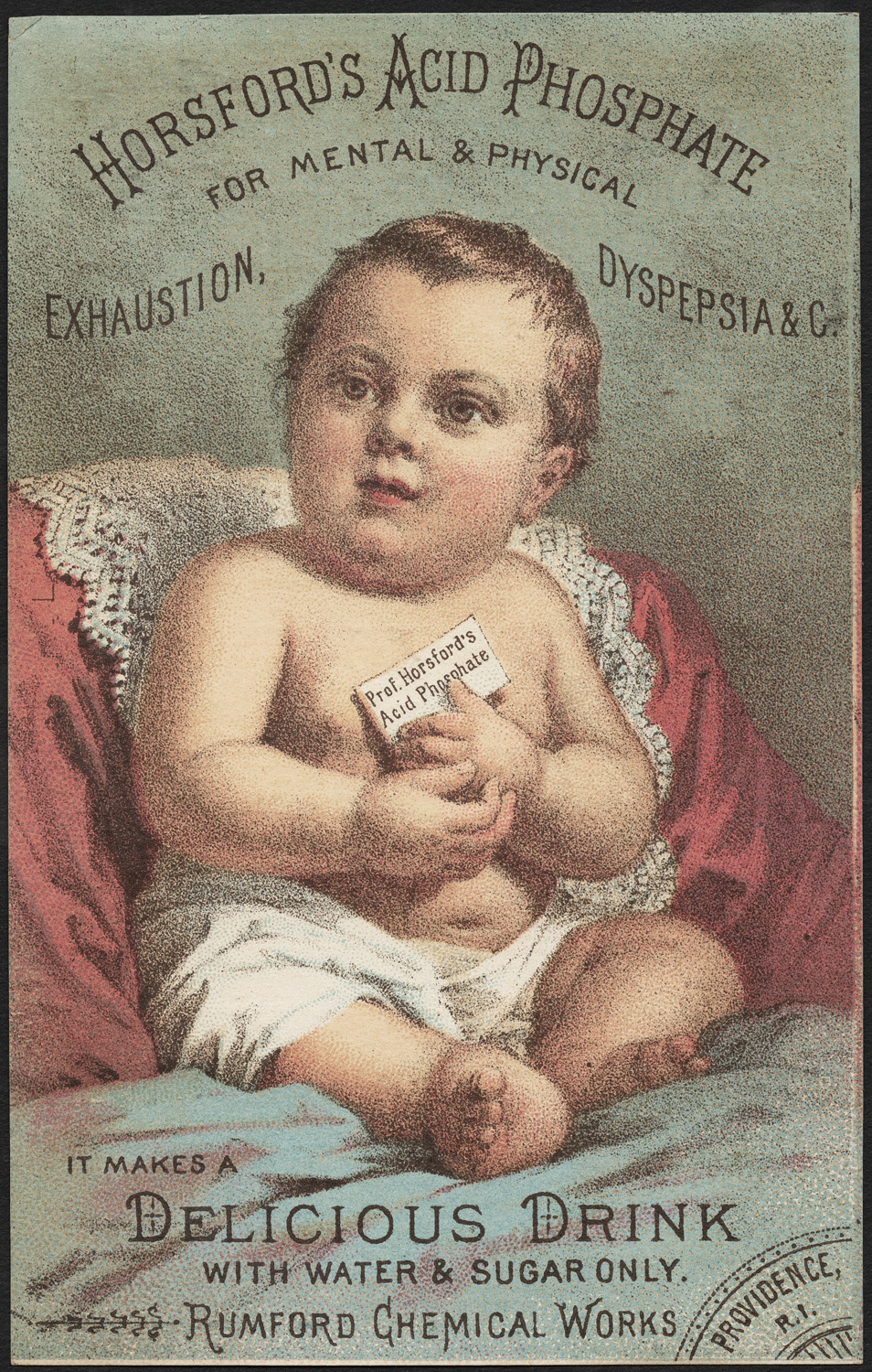 an old advertising poster with a baby on it
