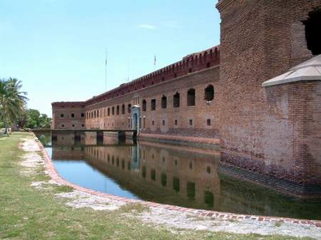 the waterway and moat of an old fort