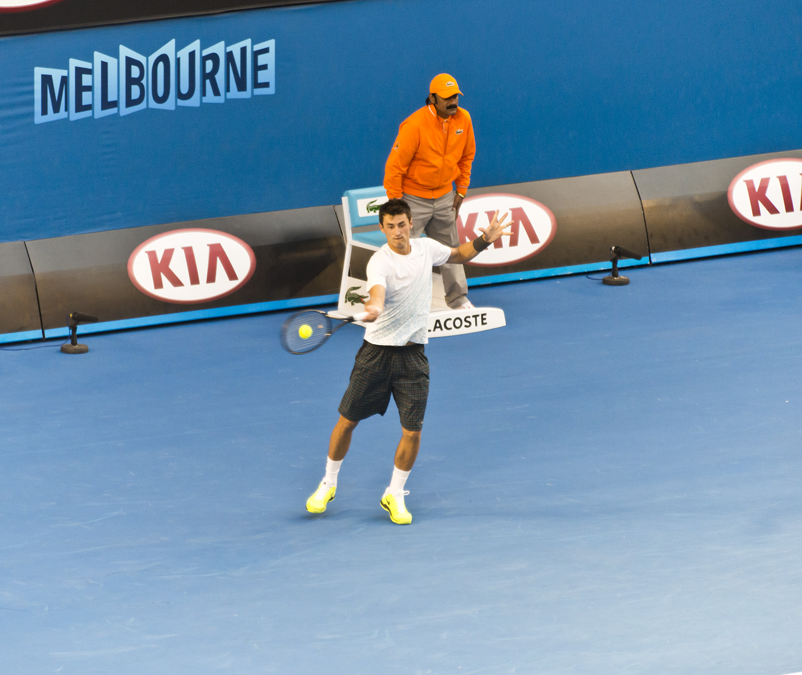 a male tennis player is playing a game