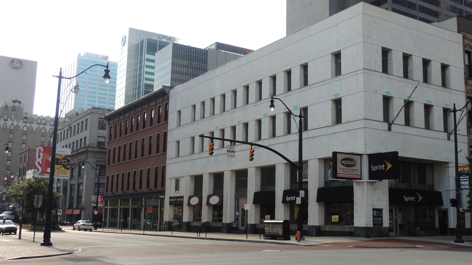 large buildings are in the middle of downtown