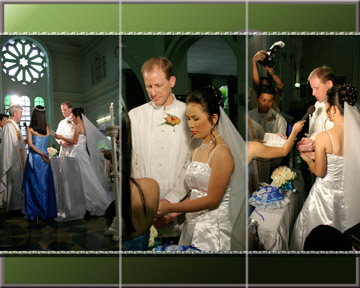 a series of pographs showing the bride and groom