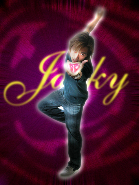a man is posing for a picture with the name jjoy