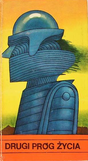 the cover to an old book with a drawing of a robot head