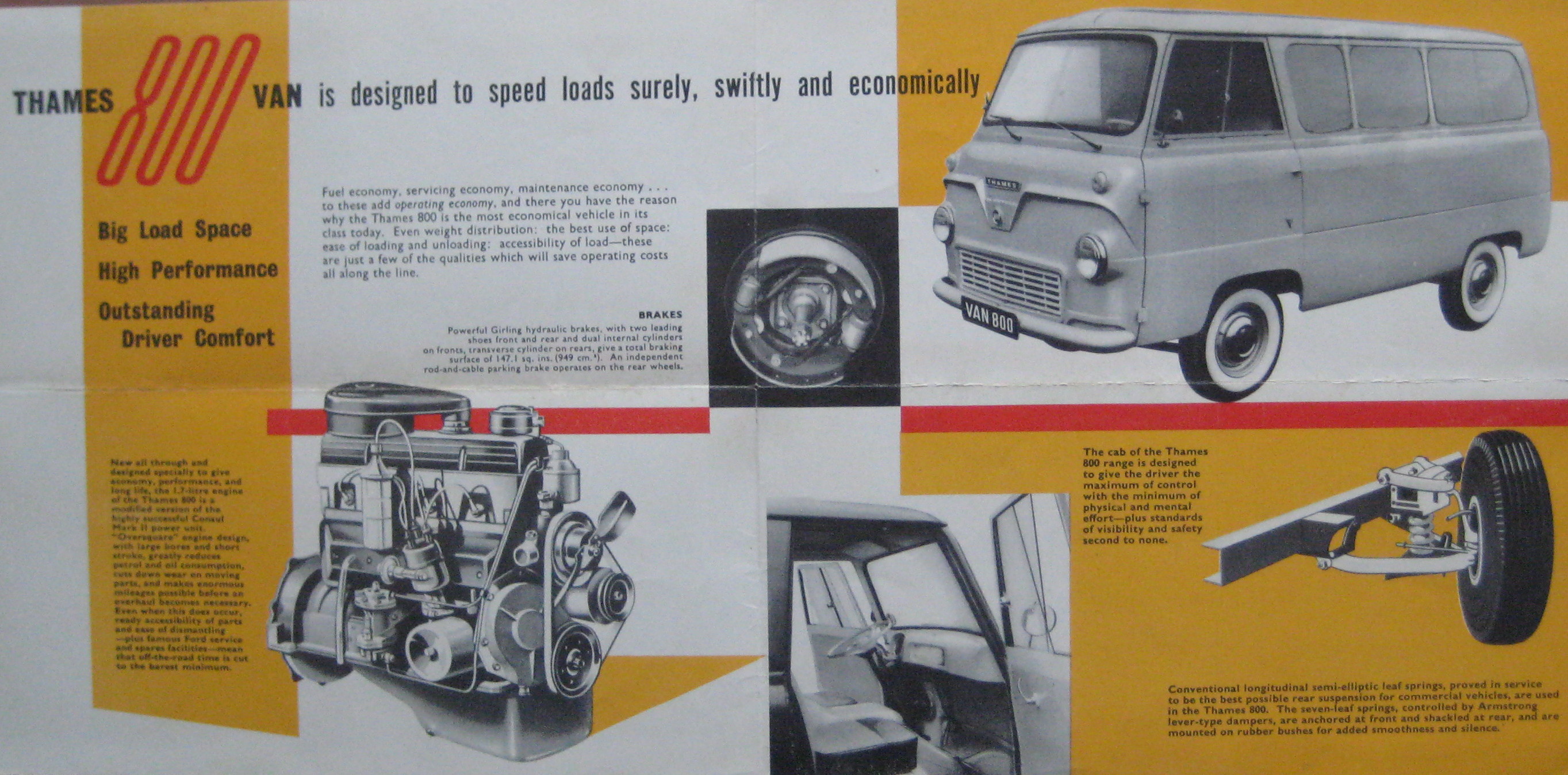 old advertit of an older model van