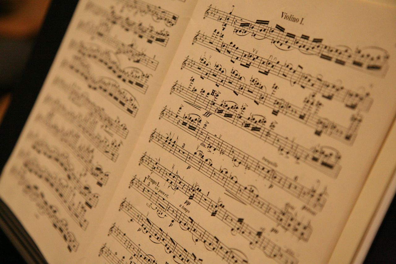 a close - up view of music sheet music