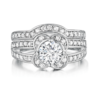 two - piece diamond bridal ring set