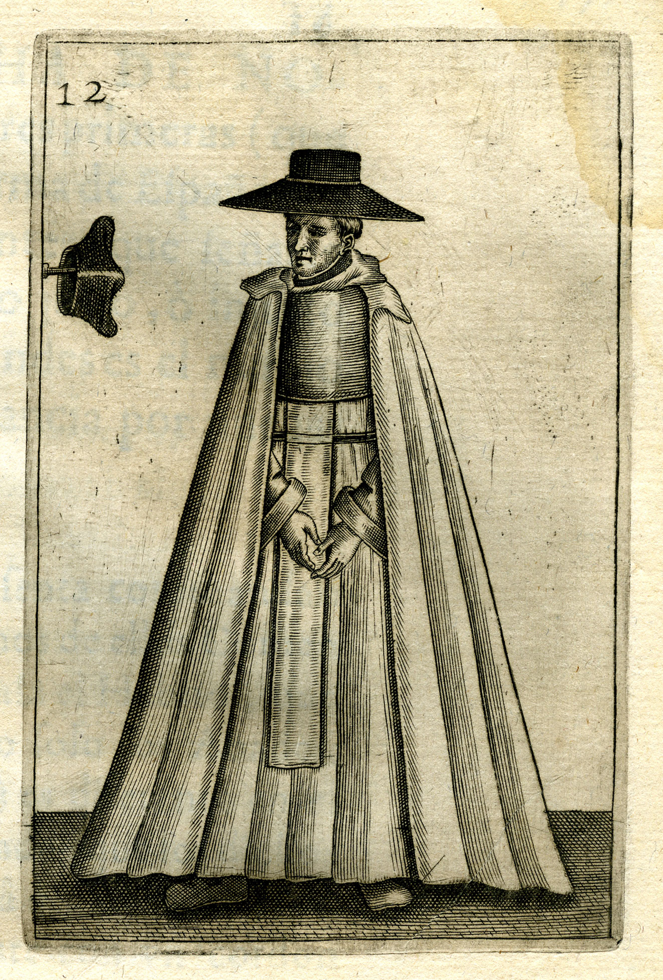 a picture of a card of a man dressed in renaissance clothing and hat