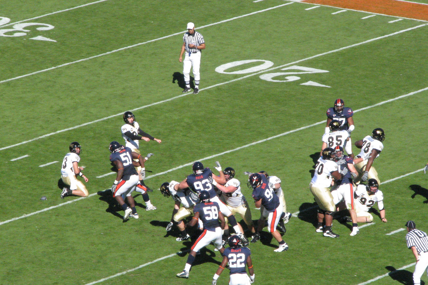 a group of football players on a field