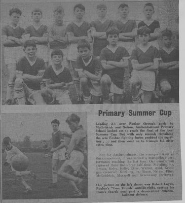 a newspaper article with two images and the article titled primary summer cup