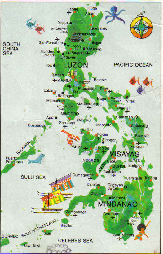 a map of the philippines showing locations