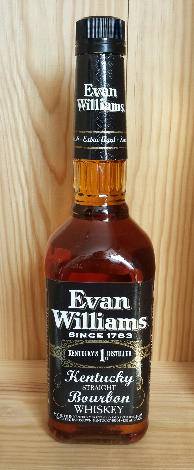 a bottle of evan williams's kentucky straight bourbon