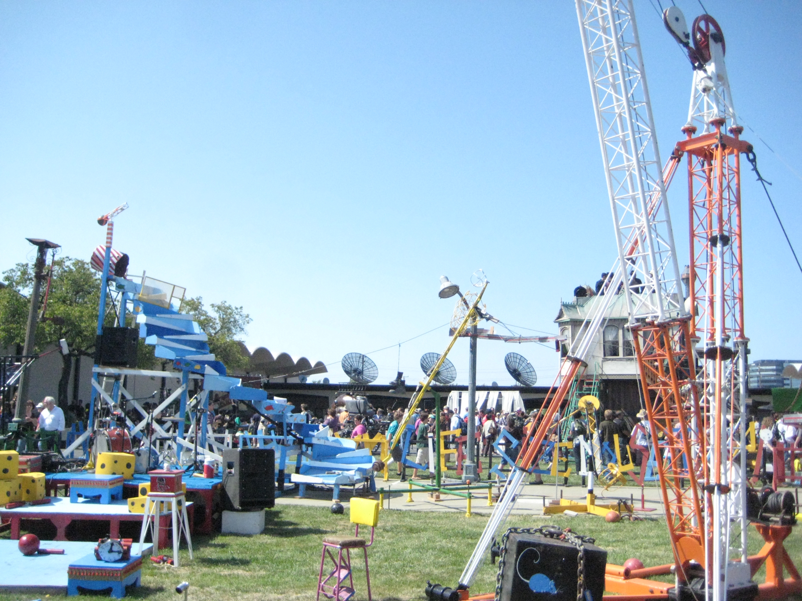 a carnival filled with lots of different types of rides