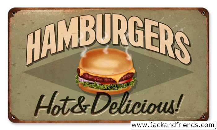 a sign with the words hamburgers and s delicious on it