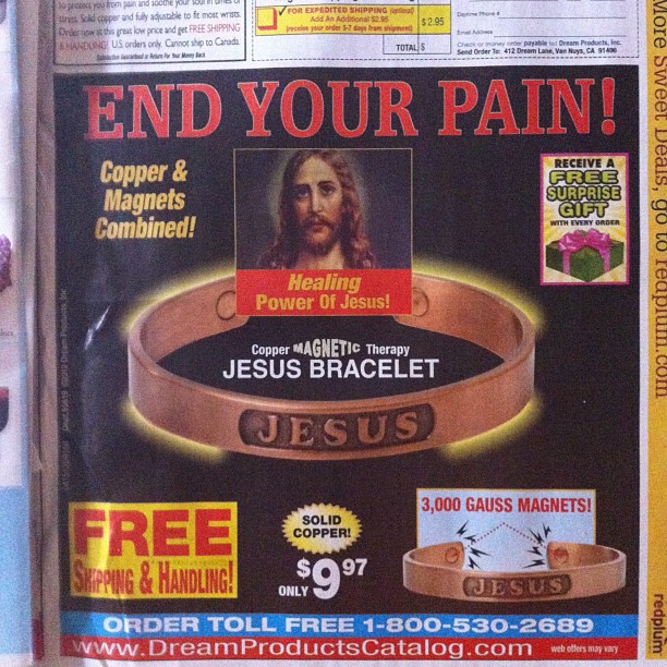 an open magazine features the jesus celet advertit