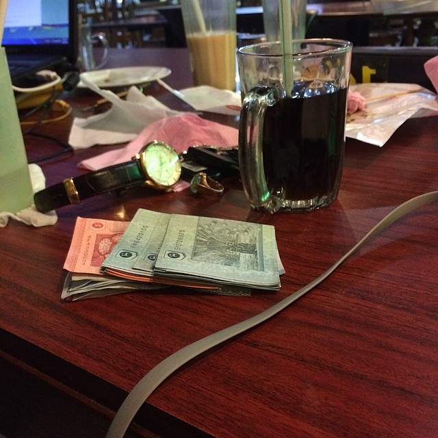 the money is laying out on the table